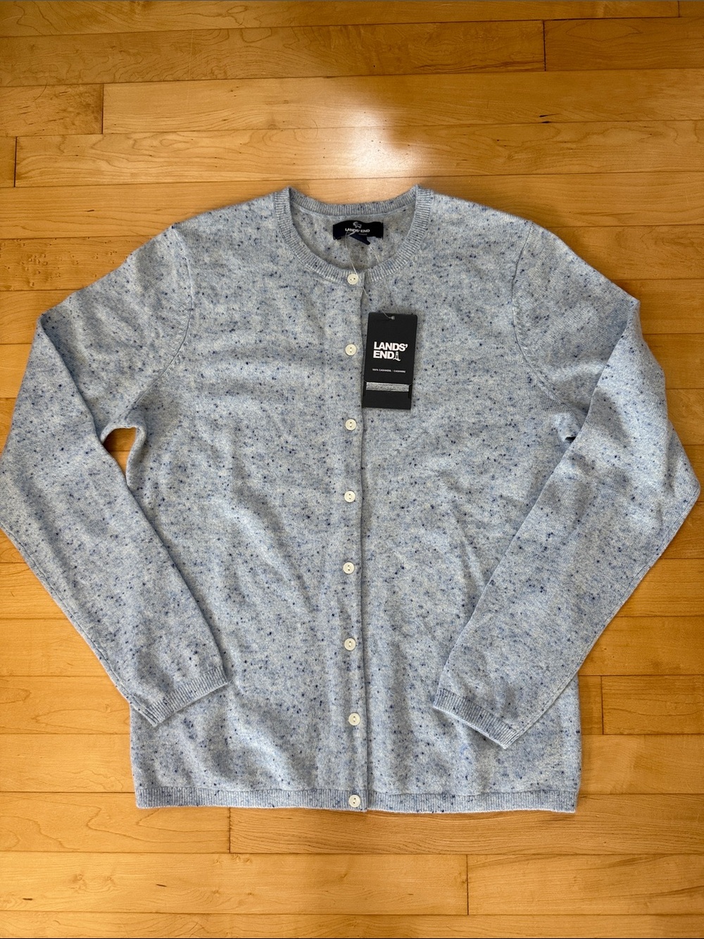 Lands’ End 100% Cashmere Cardigan — New With Tags - Size S